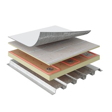 Layered components of the PVC Impact Resistant Adhered roof system
