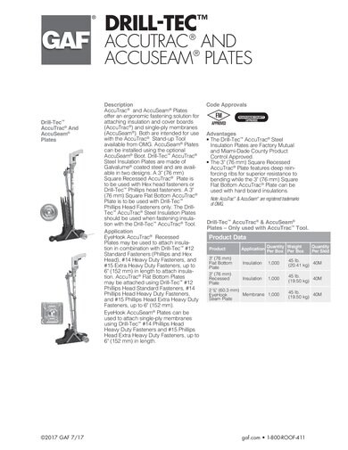 Drill-Tec™ AccuTrac® and AccuSeam® Plates