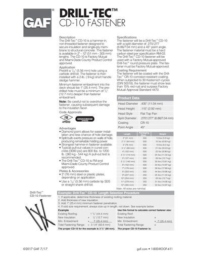 Drill-Tec™ CD-10 Fastener