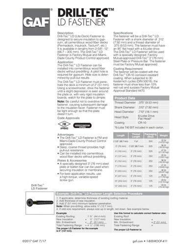 Drill-Tec™ LD Fastener