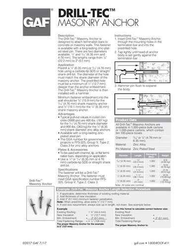 Drill-Tec™ Masonry Anchor