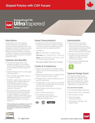 EnergyGuard™ RA Ultra Tapered Polyiso Insulation - COMGT478C