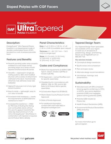 EnergyGuard™ Ultra Tapered Polyiso Insulation - COMGN763