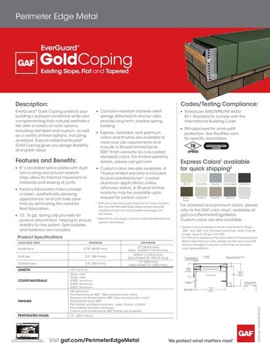 EverGuard® Gold Coping - COMGN735