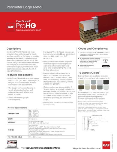 EverGuard® ProHG Fascia - COMEG859