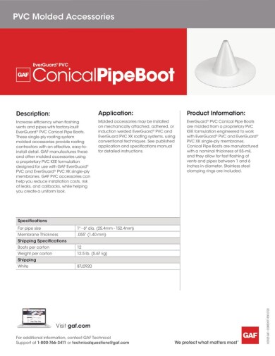 EverGuard® PVC Conical Pipe Boot - 468