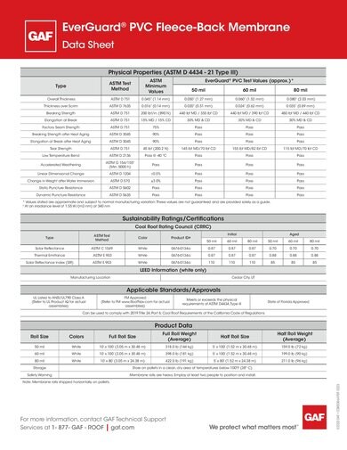 EverGuard® PVC Fleece-Back Membrane - COMEG864 
