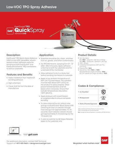 EverGuard® TPO Quick Spray Adhesive LV50 - COMEG375