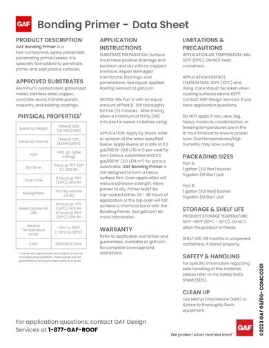GAF Bonding Primer - COMCO301