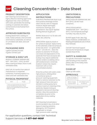 GAF Cleaning Concentrate - COMCO295