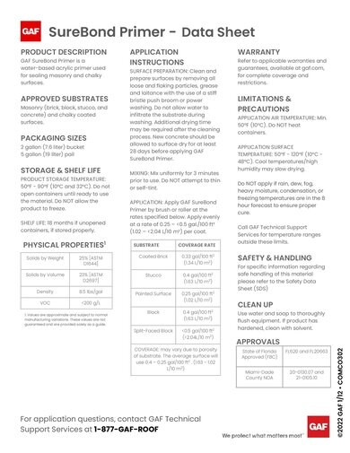 GAF SureBond Primer - COMCO302