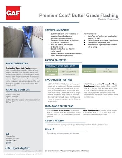 PremiumCoat® Butter Grade Flashing