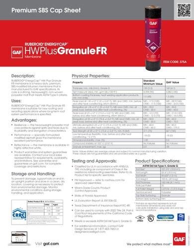 RUBEROID® HW Plus Granule FR Membrane