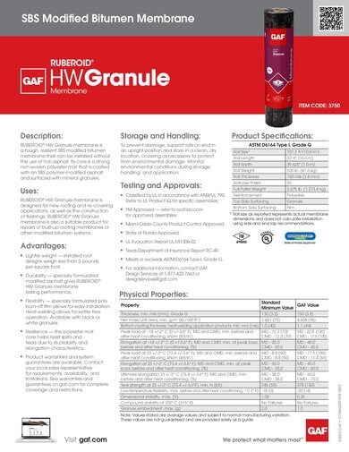 RUBEROID® HW Granule Membrane