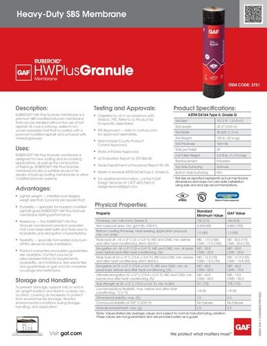 RUBEROID® HW Plus Granule Membrane