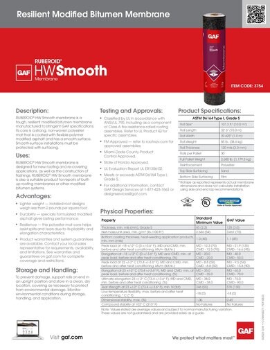 RUBEROID® HW Smooth Membrane