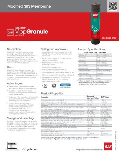 RUBEROID® MOP Granule Membrane