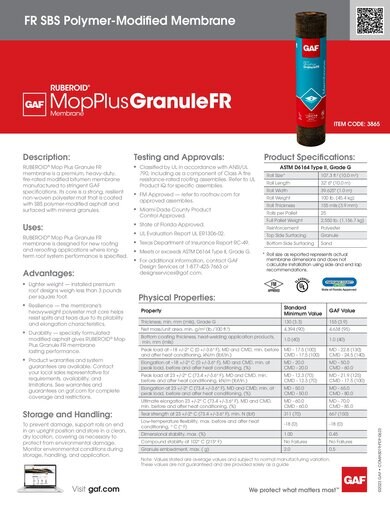 RUBEROID® MOP Plus Granule FR Membrane