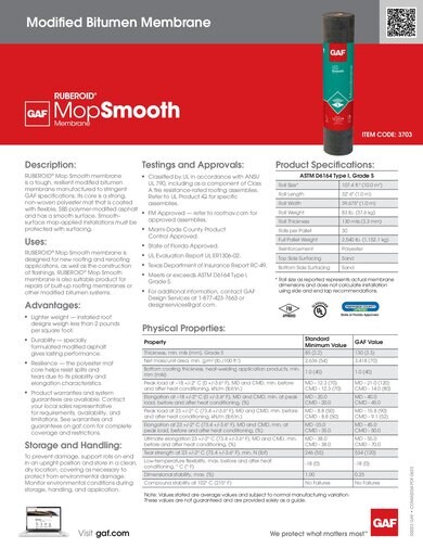 RUBEROID® MOP Smooth Membrane