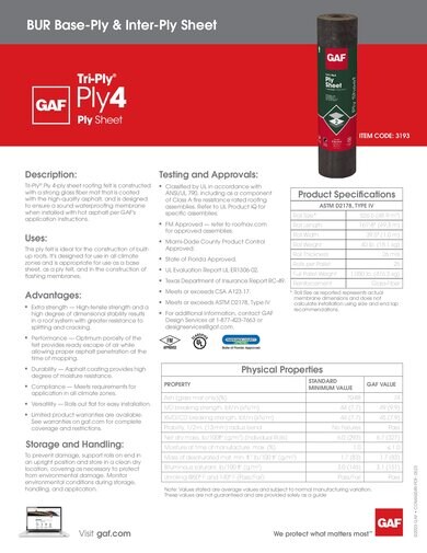 Tri-Ply® Ply 4 Ply Sheet - COMAS049