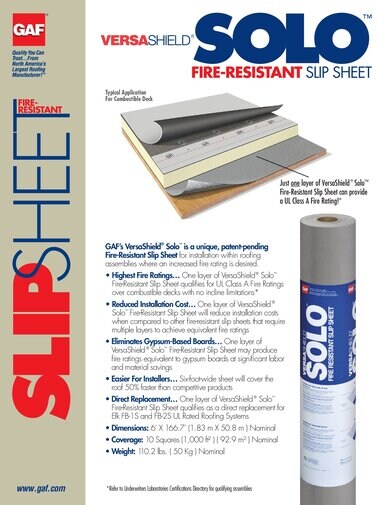 VersaShield® Solo Fire-Resistant Slip Sheet - COMGN195