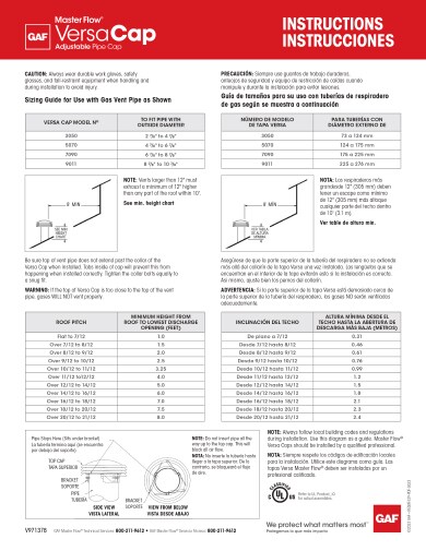 Master Flow® Versa Cap Install Instructions TRILINGUAL - RESMF339
