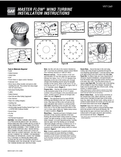 Master Flow®  Wind Turbine Installation Instructions TRILINGUAL