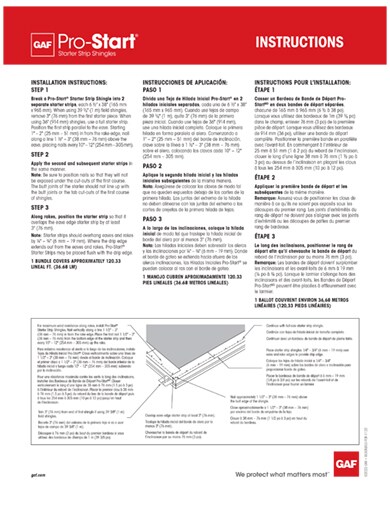 Pro-Start® Installation Instructions - RESGN853