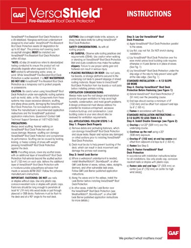 VersaShield® Installation Instructions TRILINGUAL - RESUL191 