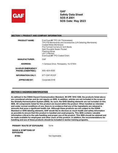 EverGuard® TPO SDS - 2001