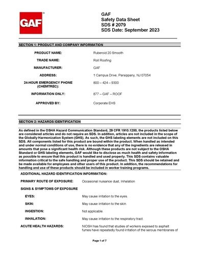 Ruberoid® 20 Smooth Membrane SDS - 2079