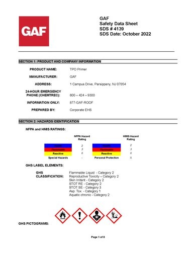 TPO Primer SDS - 4139