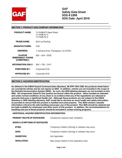 Tri-Ply® Ply 4 SDS - 2268