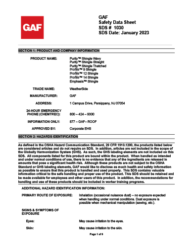 WeatherSide™ SDS - 1030